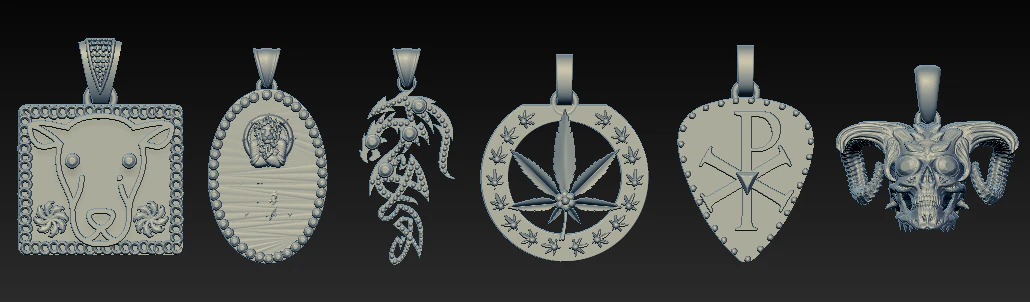 Mystic Sigils Guardian Totems Fantasy Pendant Collection 3D Printable STL 3D Print Model .c4d .max .obj .3ds .fbx .stl .blend 