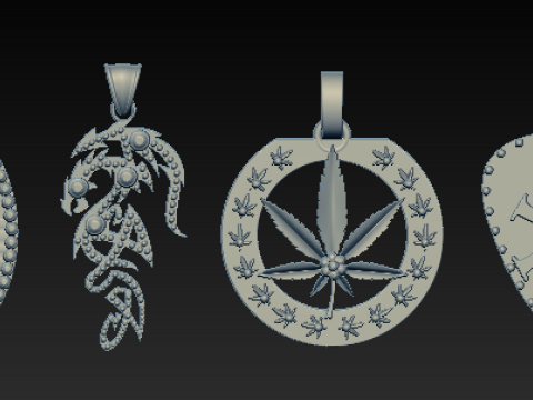 Mystic Sigils Guardian Totems Fantasy Pendant Collection 3D druckbare STL 3D Druckmodell