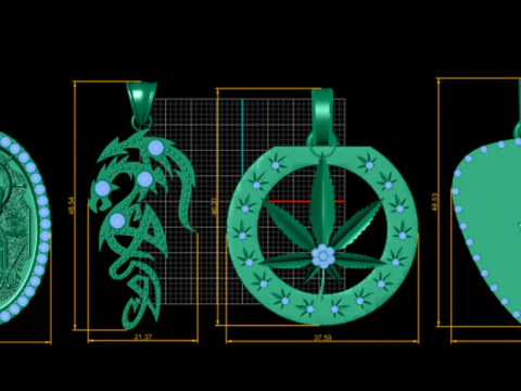 Mystic Sigils Guardian Totems Fantasy Pendant Collection 3D Printable STL 3D Print Model
