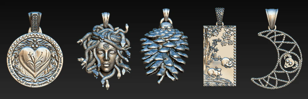 Ethereal Relics Nature Guardians Fantasy Pendant Collection 3D Printable STL 3D Print Model .c4d .max .obj .3ds .fbx .stl .blend 