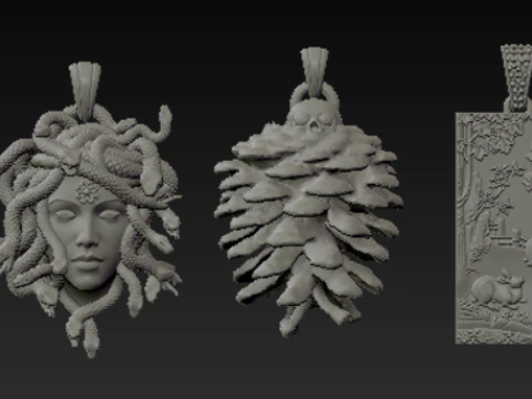 Ethereal Relics Nature Guardians Fantasy Pendant Collection 3D Printable STL 3D Print Model