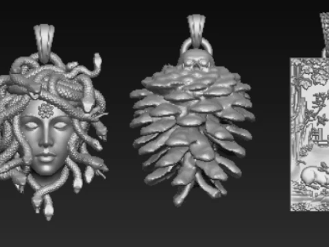 Ethereal Relics Nature Guardians Fantasy Pendant Collection 3D Printable STL 3D Print Model