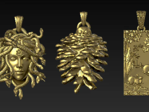 Ethereal Relics Nature Guardians Fantasy Pendant Collection 3D Printable STL 3D Print Model