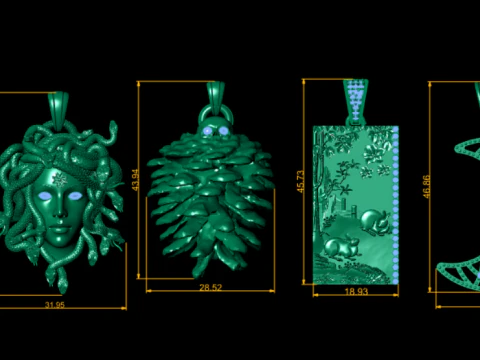 Ethereal Relics Nature Guardians Fantasy Pendant Collection 3D Printable STL 3D Print Model