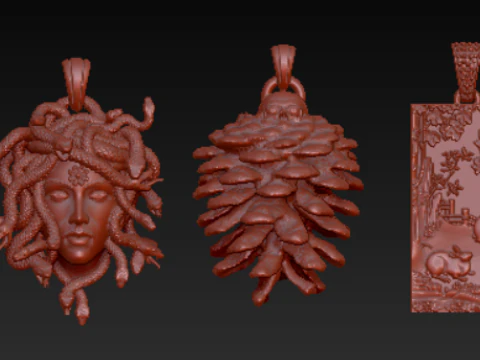 Ethereal Relics Nature Guardians Fantasy Pendant Collection 3D Printable STL 3D Print Model