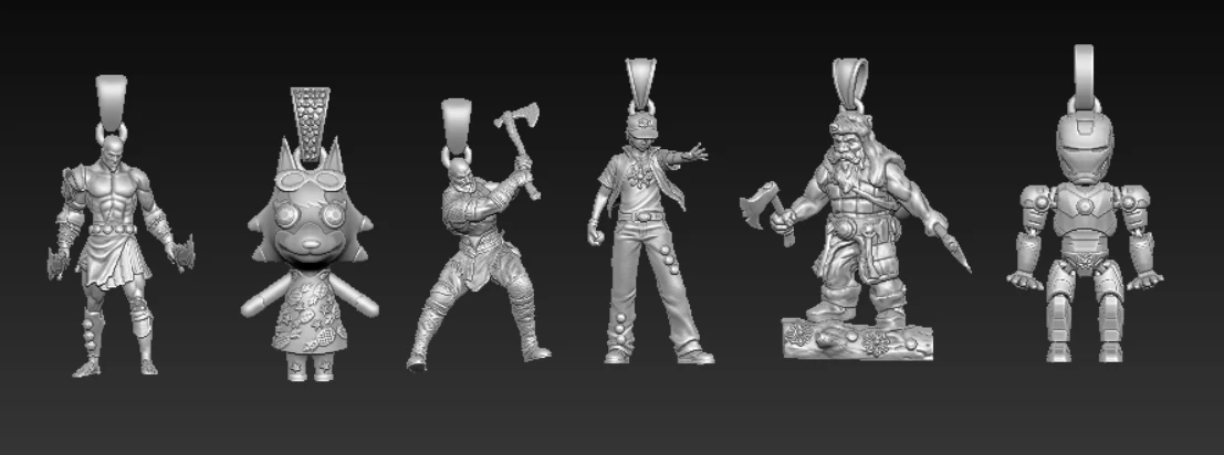 Heroes Legends Future Guardians Character Pendant Collection 3D Printable STL 3D Print Model .c4d .max .obj .3ds .fbx .stl .blend 