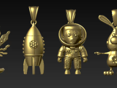 Cosmic Cuties Future Symbols Sci-Fi Pendant Collection 3D Printable STL 3D Print Model