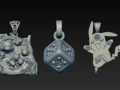 Colecci&oacute;n de colgantes simb&oacute;licos de fantas&iacute;a Modelo de impresión 3D