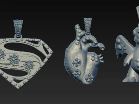 Fantasy Character Symbol Pendant Collection 3D Printable Jewelry Set 3D Print Model