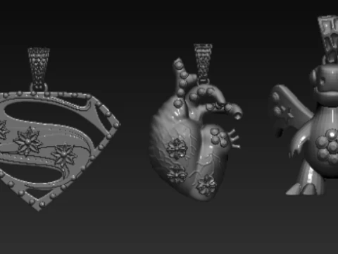 Fantasy Character Symbol Pendant Collection 3D Printable Jewelry Set 3D Print Model