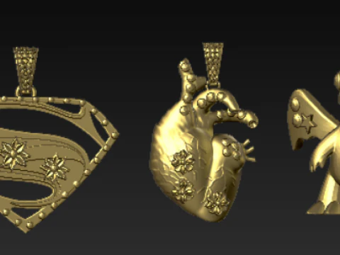 Fantasy Character Symbol Pendant Collection 3D Printable Jewelry Set 3D Print Model