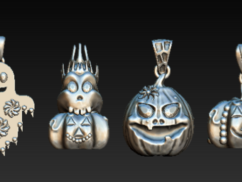 Dark Fantasy Warrior Kafatası Kolye Koleksiyonu Y&uuml;ksek Detaylı 3D Yazdırılabilir Takı 3D Baskı Modeli