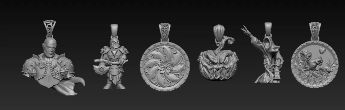 Luxury Fantasy Warrior Ornamental Pendant Collection High-Detail 3D Printable Jewelry 3D Print Model .c4d .max .obj .3ds .fbx .stl .blend 
