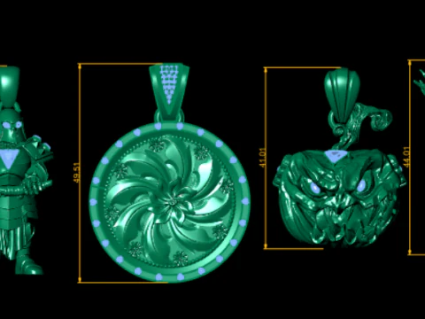Luxury Fantasy Warrior Ornamental Pendant Collection High-Detail 3D Printable Jewelry 3D Print Model