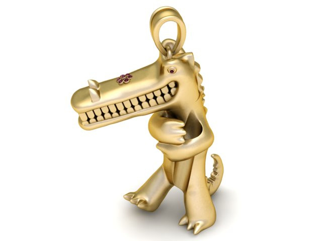 Pendentif Golden Croco Buddy Bijoux imprimables en 3D Modèles 3D en vedette .c4d .max .obj .3ds .fbx .stl .blend 