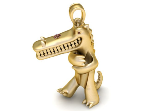 Pendentif Golden Croco Buddy Bijoux imprimables en 3D Modèles 3D en vedette
