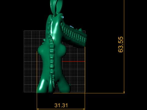 Pendentif Golden Croco Buddy Bijoux imprimables en 3D Modèles 3D en vedette