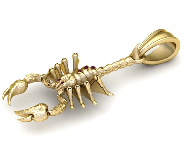 Imperial Scorpion Pendant 3D Printable Jewelry 3D Print Model .c4d .max .obj .3ds .fbx .stl .blend 