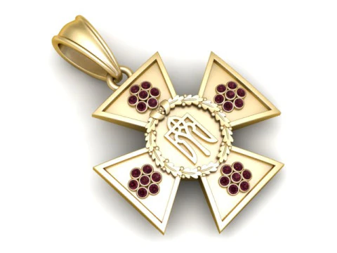 Joias para impress&atilde;o em 3D com emblema da cruz sagrada Modelo de Impressão 3D