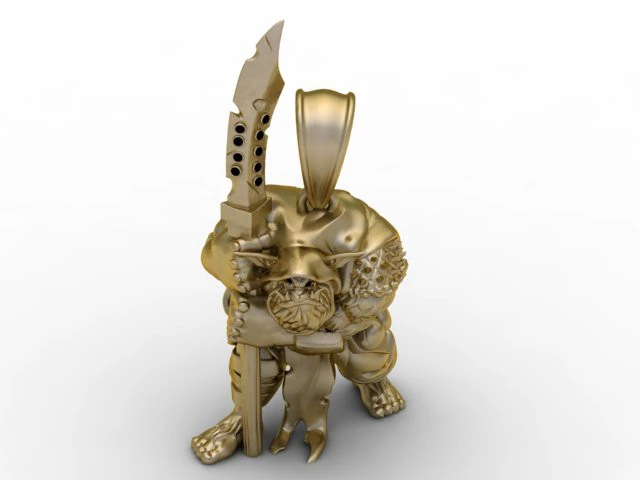 Guardian Blade Warrior Pendant 3D Printable Jewelry 3D Print Model .c4d .max .obj .3ds .fbx .stl .blend 
