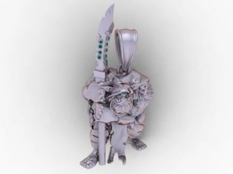 Guardian Blade Warrior Pendant 3D Printable Jewelry 3D Print Model