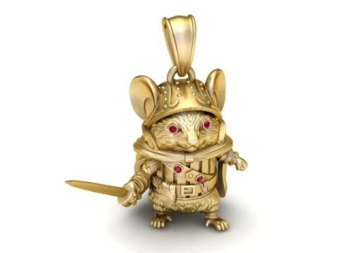 Valiant Mouse Knight Pendant 3D Printable Jewelry 3D Print Model