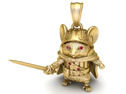 Valiant Mouse Knight Pendant 3D Printable Jewelry 3D Print Model