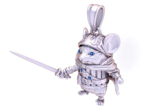 Valiant Mouse Knight Pendant 3D Printable Jewelry 3D Print Model