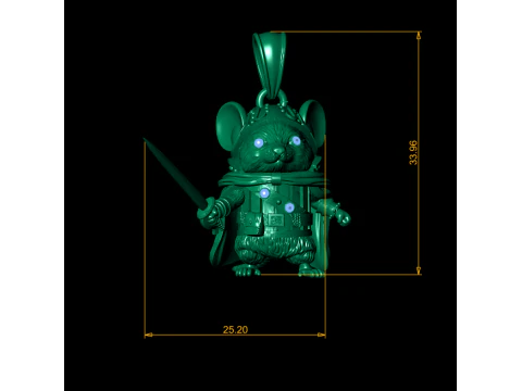 Valiant Mouse Knight Pendant 3D Printable Jewelry 3D Print Model
