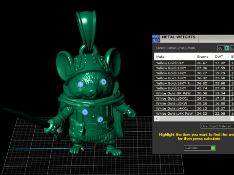 Valiant Mouse Knight Pendant 3D Printable Jewelry 3D Print Model