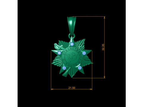 Order of the Red Star Pendant 3D Printable Jewelry 3D Print Model