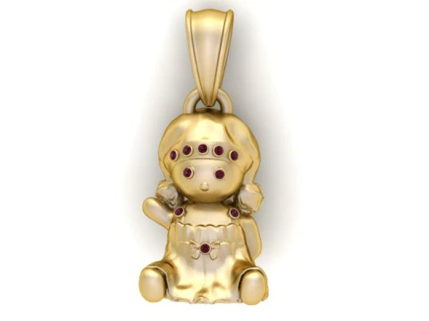 안젤리카 인형 펜던트 3D 인쇄 가능한 보석 3D 프린트 모델