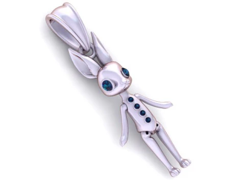 Luna Bunny Pendant 3D Printable Jewelry 3D Print Model
