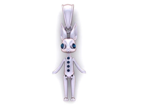 Luna Bunny Pendant 3D Printable Jewelry 3D Print Model
