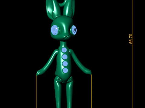Luna Bunny Pendant 3D Printable Jewelry 3D Print Model