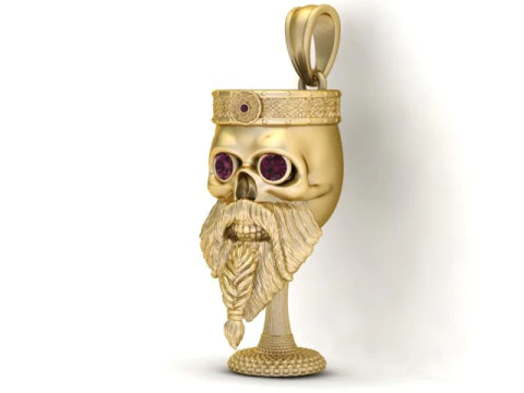 Royal Skull King Pendant 3D Printable Jewelry 3D Print Model