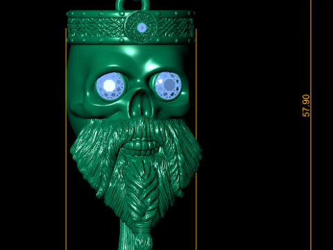 Royal Skull King Pendant 3D Printable Jewelry 3D Print Model