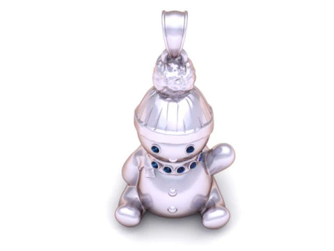 Winter Joy Snowman Pendant 3D Printable Jewelry 3D Print Model
