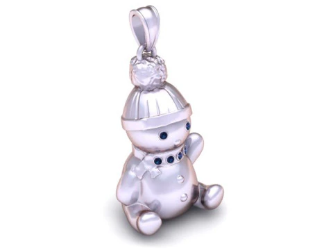 Winter Joy Snowman Pendant 3D Printable Jewelry 3D Print Model