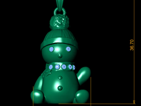 Winter Joy Snowman Pendant 3D Printable Jewelry 3D Print Model