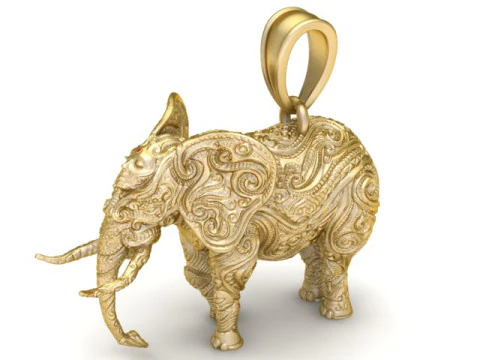 Imperial Elephant Pendant 3D Printable Jewelry 3D Print Model