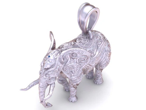 Imperial Elephant Pendant 3D Printable Jewelry 3D Print Model