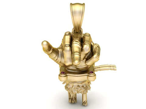 Gioielli stampabili in 3D con ciondolo Iron Will Hand Modello di stampa 3D