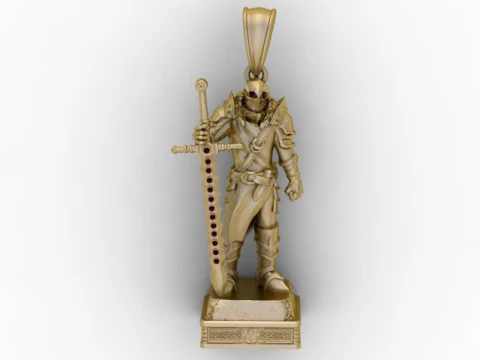 शाश्वत प्रहरी योद्धा पेंडेंट 3डी प्रिंट करने योग्य आभूषण 3D प्रिंट मॉडल