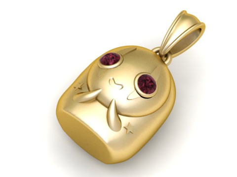 Gioielli stampabili in 3D con pendente Chibi Smile Spirit Modello di stampa 3D