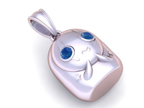 Gioielli stampabili in 3D con pendente Chibi Smile Spirit Modello di stampa 3D