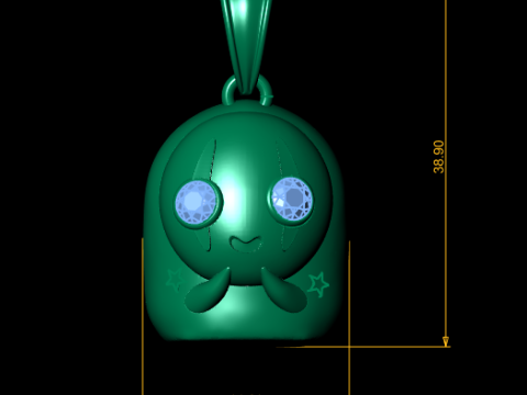 Gioielli stampabili in 3D con pendente Chibi Smile Spirit Modello di stampa 3D