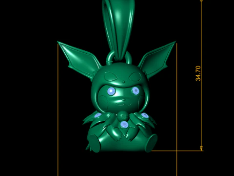 Shadow Fox Sprite Pendant 3D Printable Jewelry 3D Print Model