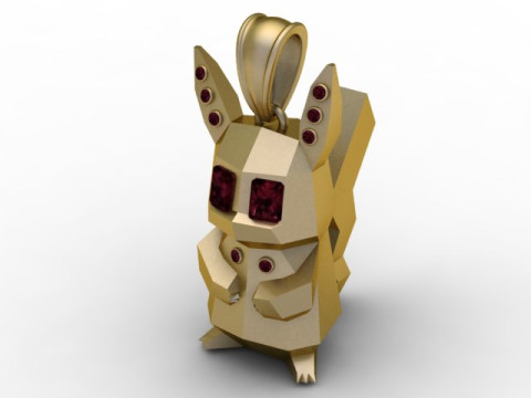 Pendentif Crystal Bunny Guardian Bijoux imprimables en 3D Modèles 3D en vedette