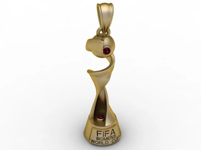 FIFA Womens World Cup Trophy Pendant 3D Printable Jewelry 3D Print Model .c4d .max .obj .3ds .fbx .stl .blend 